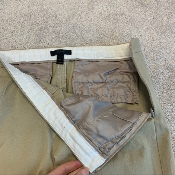 J. Crew tan beige slim ankle pants Sz 4 stretch side zipper - Picture 4 of 10